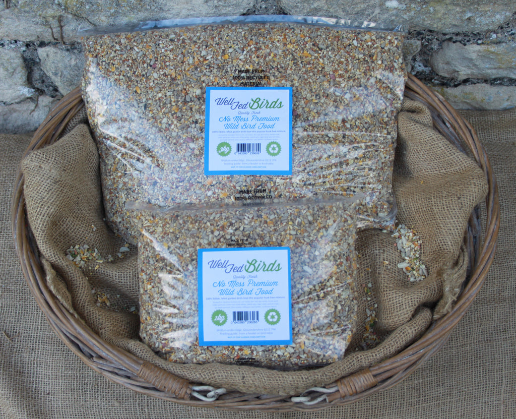Packaged and ready to go - Premium No Mess Wild Bird Food Mix from Well Fed Birds